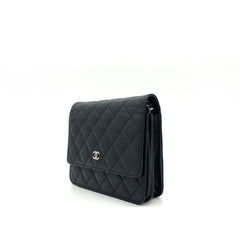 Chanel  Caviar Quilted Square Wallet On Chain WOC Black  2018 Chanel  Caviar Quilted Square Wallet On Chain WOC Black  2018