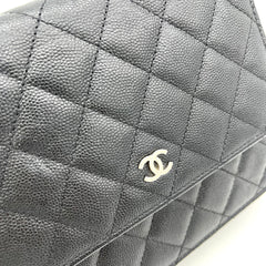 Chanel  Caviar Quilted Square Wallet On Chain WOC Black  2018 Chanel  Caviar Quilted Square Wallet On Chain WOC Black  2018