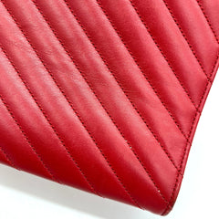 Saint Laurent  Grain De Poudre Matelasse Chevron Large Monogram Satchel Lipstick Red 2013 Saint Laurent  Grain De Poudre Matelasse Chevron Large Monogram Satchel Lipstick Red 2013