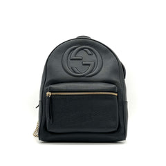 Gucci  Pebbled Calfskin Soho Chain Backpack Black Gucci  Pebbled Calfskin Soho Chain Backpack Black