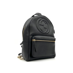 Gucci  Pebbled Calfskin Soho Chain Backpack Black Gucci  Pebbled Calfskin Soho Chain Backpack Black