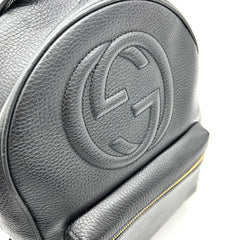 Gucci  Pebbled Calfskin Soho Chain Backpack Black Gucci  Pebbled Calfskin Soho Chain Backpack Black