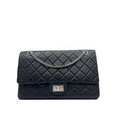 Chanel  Aged Calfskin Quilted 2.55 Reissue 226 Flap Black 2008-2009 Chanel  Aged Calfskin Quilted 2.55 Reissue 226 Flap Black 2008-2009