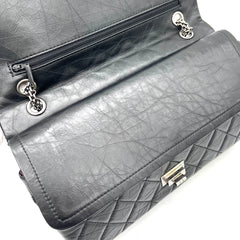 Chanel  Aged Calfskin Quilted 2.55 Reissue 226 Flap Black 2008-2009 Chanel  Aged Calfskin Quilted 2.55 Reissue 226 Flap Black 2008-2009