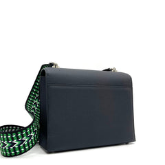 Hermes  Epsom Mini Verrou Large Green Strap Bag Deep Blue Hermes  Epsom Mini Verrou Large Green Strap Bag Deep Blue