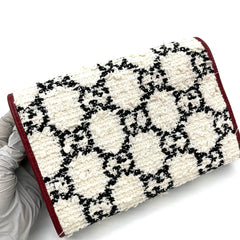 Gucci Tweed GG Monogram Mini Dionysus Chain Wallet White Black Romantic Cherry Gucci Tweed GG Monogram Mini Dionysus Chain Wallet White Black Romantic Cherry
