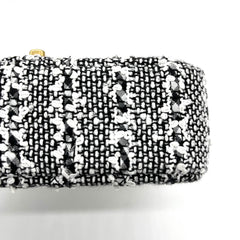 Chanel Mini Square Pearl Flap Bag Black and White Sequin Tweed Brushed Gold Hardware Chanel Mini Square Pearl Flap Bag Black and White Sequin Tweed Brushed Gold Hardware