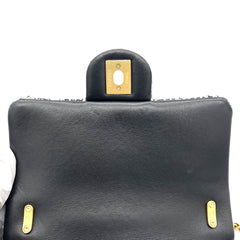 Chanel Mini Square Pearl Flap Bag Black and White Sequin Tweed Brushed Gold Hardware Chanel Mini Square Pearl Flap Bag Black and White Sequin Tweed Brushed Gold Hardware