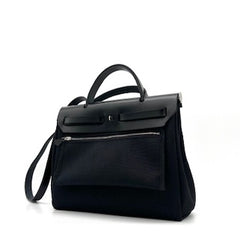 Hermes Military Toile Vache Hunter Herbag Zip PM 31 Black Hermes Military Toile Vache Hunter Herbag Zip PM 31 Black