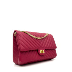 Chanel Sheepskin Chevron Quilted 2.55 Reissue 226 Flap Dark Pink 2017 Chanel Sheepskin Chevron Quilted 2.55 Reissue 226 Flap Dark Pink 2017