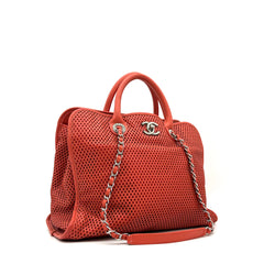 Chanel Calfskin Perforated Up In The Air Tote Red 2012-2013 Chanel Calfskin Perforated Up In The Air Tote Red 2012-2013