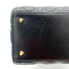 Christian Dior Lambskin Cannage Medium Lady Dior Black Christian Dior Lambskin Cannage Medium Lady Dior Black