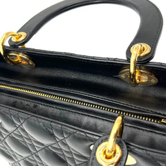 Christian Dior Lambskin Cannage Medium Lady Dior Black Christian Dior Lambskin Cannage Medium Lady Dior Black