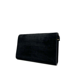Saint Laurent Black Croc Embossed Suede Monogram Kate Bag Saint Laurent Black Croc Embossed Suede Monogram Kate Bag