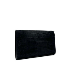 Saint Laurent Black Croc Embossed Suede Monogram Kate Bag Saint Laurent Black Croc Embossed Suede Monogram Kate Bag