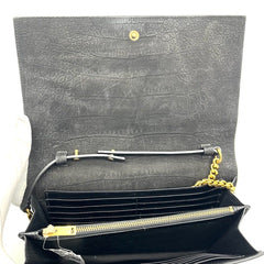 Saint Laurent Black Croc Embossed Suede Monogram Kate Bag Saint Laurent Black Croc Embossed Suede Monogram Kate Bag