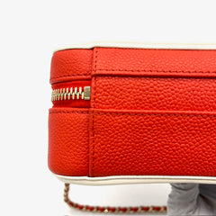 Chanel Caviar Quilted Small CC Filigree Vanity Case Blue White Red 2019 Chanel Caviar Quilted Small CC Filigree Vanity Case Blue White Red 2019
