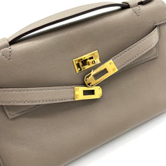 Hermes Swift Kelly Pochette Clutch Etoupe Hermes Swift Kelly Pochette Clutch Etoupe