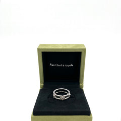 Van Cleef & Arpels 18K White Gold Diamond Sweet Perlee Clovers Ring 5.5 2024 Van Cleef & Arpels 18K White Gold Diamond Sweet Perlee Clovers Ring 5.5 2024