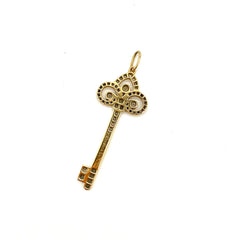 Tiffany Keys Fleur de Lis Key Pendant Yellow Gold Large and Mini Set Tiffany Keys Fleur de Lis Key Pendant Yellow Gold Large and Mini Set