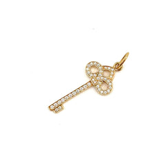 Tiffany Keys Fleur de Lis Key Pendant Yellow Gold Large and Mini Set Tiffany Keys Fleur de Lis Key Pendant Yellow Gold Large and Mini Set