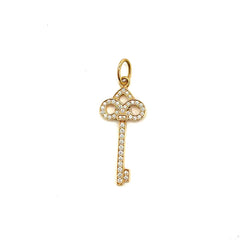 Tiffany Keys Fleur de Lis Key Pendant Yellow Gold Large and Mini Set Tiffany Keys Fleur de Lis Key Pendant Yellow Gold Large and Mini Set