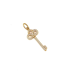 Tiffany Keys Fleur de Lis Key Pendant Yellow Gold Large and Mini Set Tiffany Keys Fleur de Lis Key Pendant Yellow Gold Large and Mini Set