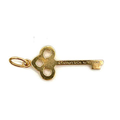 Tiffany Keys Fleur de Lis Key Pendant Yellow Gold Large and Mini Set Tiffany Keys Fleur de Lis Key Pendant Yellow Gold Large and Mini Set