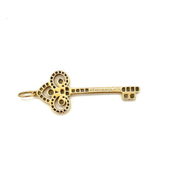 Tiffany Keys Fleur de Lis Key Pendant Yellow Gold Large and Mini Set Tiffany Keys Fleur de Lis Key Pendant Yellow Gold Large and Mini Set