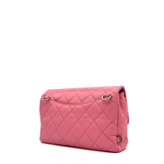 Chanel Shiny Goatskin Quilted Small Double Carry Waist Chain Flap Pink 2016-2017 Chanel Shiny Goatskin Quilted Small Double Carry Waist Chain Flap Pink 2016-2017