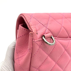 Chanel Shiny Goatskin Quilted Small Double Carry Waist Chain Flap Pink 2016-2017 Chanel Shiny Goatskin Quilted Small Double Carry Waist Chain Flap Pink 2016-2017