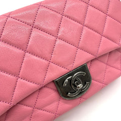Chanel Shiny Goatskin Quilted Small Double Carry Waist Chain Flap Pink 2016-2017 Chanel Shiny Goatskin Quilted Small Double Carry Waist Chain Flap Pink 2016-2017