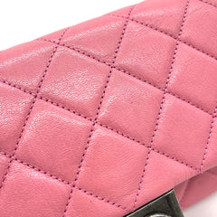 Chanel Shiny Goatskin Quilted Small Double Carry Waist Chain Flap Pink 2016-2017 Chanel Shiny Goatskin Quilted Small Double Carry Waist Chain Flap Pink 2016-2017