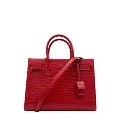 Saint Laurent small sac de jour top handle bag in matte embossed crocodile Leather Red Saint Laurent small sac de jour top handle bag in matte embossed crocodile Leather Red