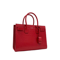 Saint Laurent small sac de jour top handle bag in matte embossed crocodile Leather Red Saint Laurent small sac de jour top handle bag in matte embossed crocodile Leather Red