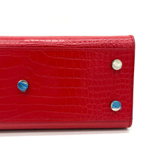 Saint Laurent small sac de jour top handle bag in matte embossed crocodile Leather Red Saint Laurent small sac de jour top handle bag in matte embossed crocodile Leather Red