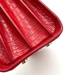 Saint Laurent small sac de jour top handle bag in matte embossed crocodile Leather Red Saint Laurent small sac de jour top handle bag in matte embossed crocodile Leather Red