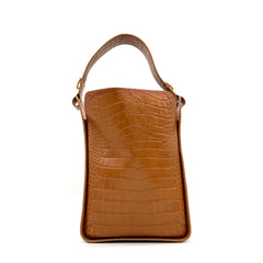 BALENCIAGA Extra Supple Calfskin Crocodile Embossed Small Tool 2.0 North-South Tote Camel BALENCIAGA Extra Supple Calfskin Crocodile Embossed Small Tool 2.0 North-South Tote Camel
