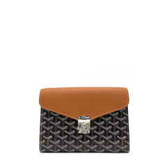 Goyard Goyardine Calfskin Chypre Wallet Pouch Black Gold Goyard Goyardine Calfskin Chypre Wallet Pouch Black Gold