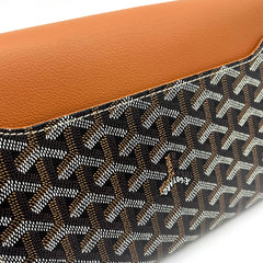 Goyard Goyardine Calfskin Chypre Wallet Pouch Black Gold Goyard Goyardine Calfskin Chypre Wallet Pouch Black Gold