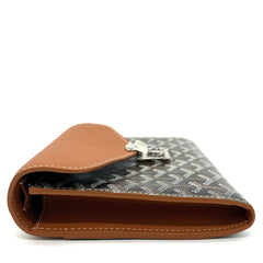 Goyard Goyardine Calfskin Chypre Wallet Pouch Black Gold Goyard Goyardine Calfskin Chypre Wallet Pouch Black Gold