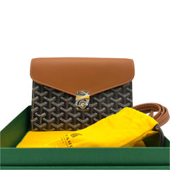 Goyard Goyardine Calfskin Chypre Wallet Pouch Black Gold Goyard Goyardine Calfskin Chypre Wallet Pouch Black Gold