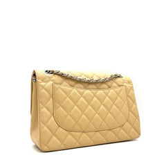 CHANEL Caviar Quilted Jumbo Double Flap Beige 2012-2013 CHANEL Caviar Quilted Jumbo Double Flap Beige 2012-2013
