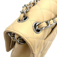CHANEL Caviar Quilted Jumbo Double Flap Beige 2012-2013 CHANEL Caviar Quilted Jumbo Double Flap Beige 2012-2013