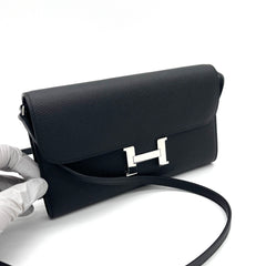 HERMES Epsom Constance Wallet To Go Black HERMES Epsom Constance Wallet To Go Black