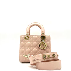 CHRISTIAN DIOR Lambskin Cannage Small My ABCDior Lady Dior Rose Poudre CHRISTIAN DIOR Lambskin Cannage Small My ABCDior Lady Dior Rose Poudre