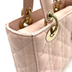 CHRISTIAN DIOR Lambskin Cannage Small My ABCDior Lady Dior Rose Poudre CHRISTIAN DIOR Lambskin Cannage Small My ABCDior Lady Dior Rose Poudre