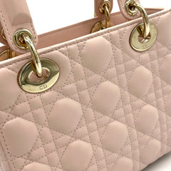 CHRISTIAN DIOR Lambskin Cannage Small My ABCDior Lady Dior Rose Poudre CHRISTIAN DIOR Lambskin Cannage Small My ABCDior Lady Dior Rose Poudre
