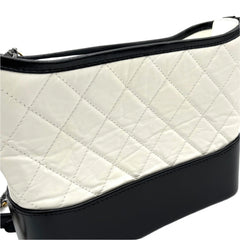 CHANEL Aged Calfskin Quilted Medium Gabrielle Hobo White CHANEL Aged Calfskin Quilted Medium Gabrielle Hobo White