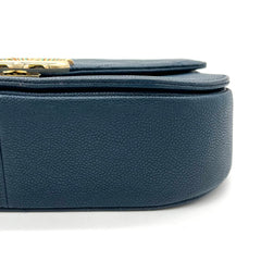 CHANEL Grained Calfskin Quilted Medium Cuba Top Handle Flap Blue 2017 CHANEL Grained Calfskin Quilted Medium Cuba Top Handle Flap Blue 2017